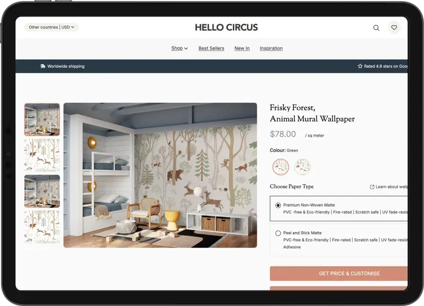 iPad mockup showing OperaPost website