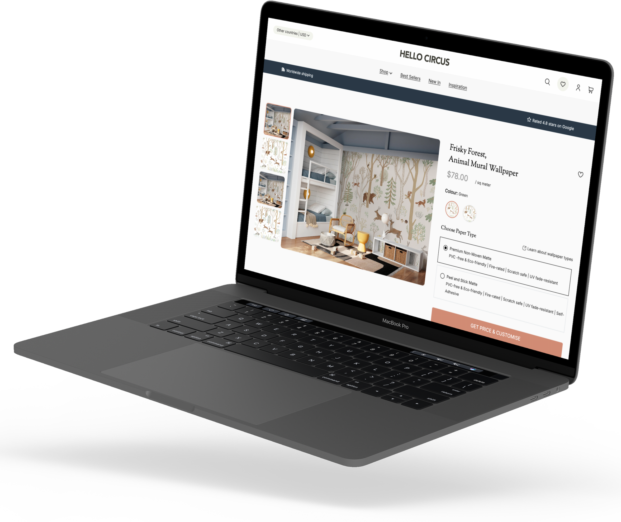 Laptop mockup showing OperaPost website