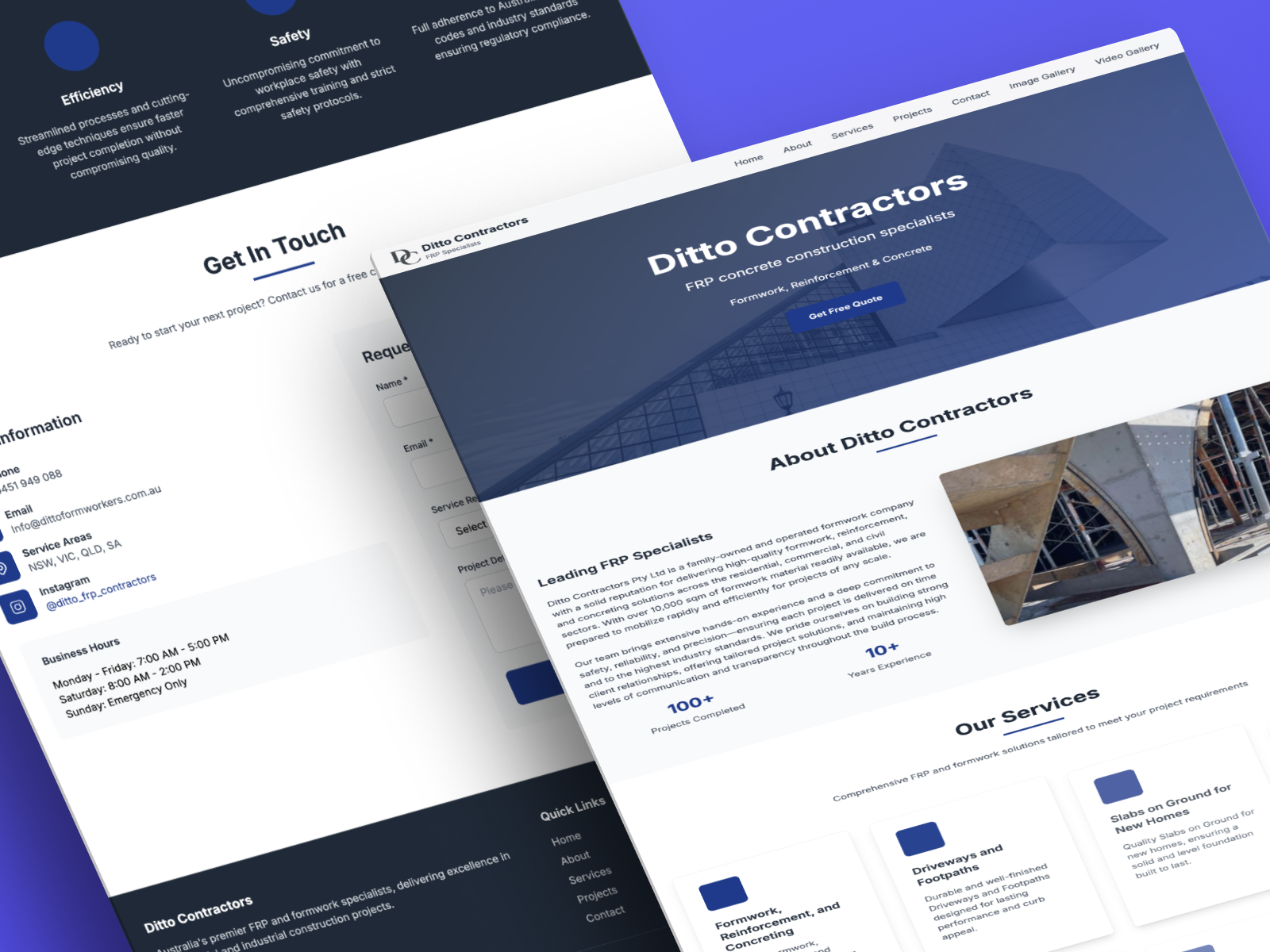 Ditto Contractors website